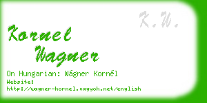 kornel wagner business card