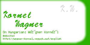 kornel wagner business card